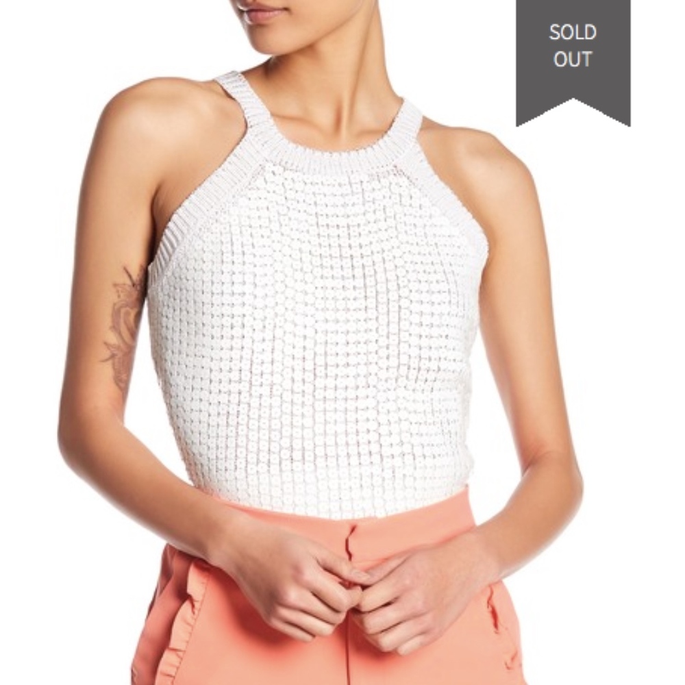 Romeo & Juliet Couture Knit Sequin Halter Top